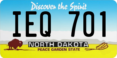 ND license plate IEQ701