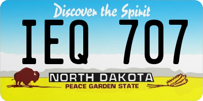 ND license plate IEQ707
