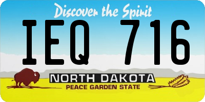 ND license plate IEQ716