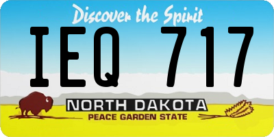 ND license plate IEQ717