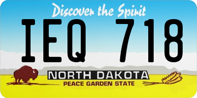 ND license plate IEQ718