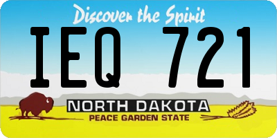 ND license plate IEQ721