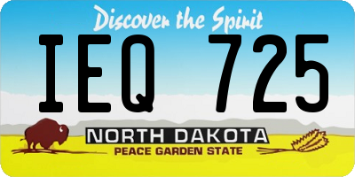 ND license plate IEQ725