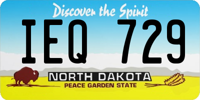 ND license plate IEQ729