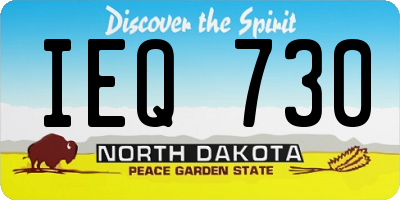 ND license plate IEQ730