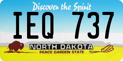 ND license plate IEQ737