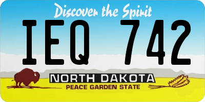 ND license plate IEQ742