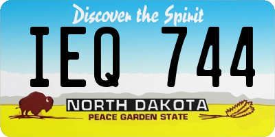 ND license plate IEQ744