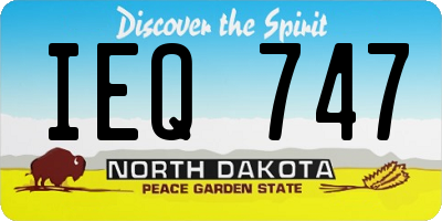 ND license plate IEQ747