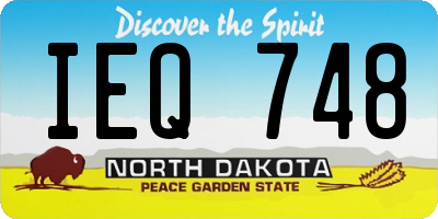 ND license plate IEQ748