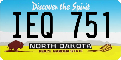 ND license plate IEQ751