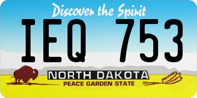 ND license plate IEQ753