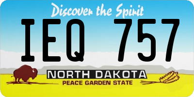 ND license plate IEQ757