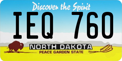 ND license plate IEQ760