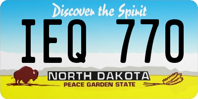 ND license plate IEQ770