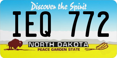 ND license plate IEQ772