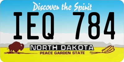 ND license plate IEQ784