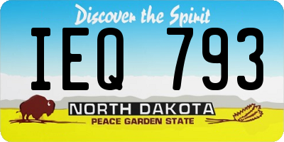 ND license plate IEQ793