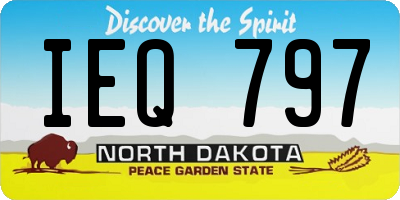 ND license plate IEQ797