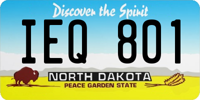 ND license plate IEQ801
