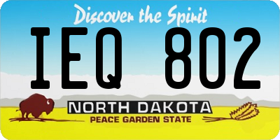 ND license plate IEQ802
