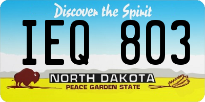ND license plate IEQ803