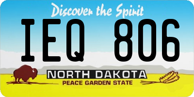 ND license plate IEQ806