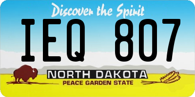 ND license plate IEQ807