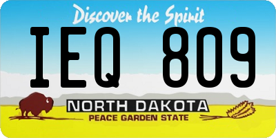 ND license plate IEQ809
