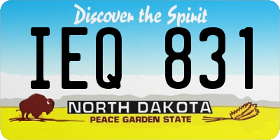 ND license plate IEQ831