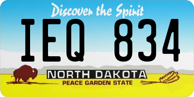 ND license plate IEQ834