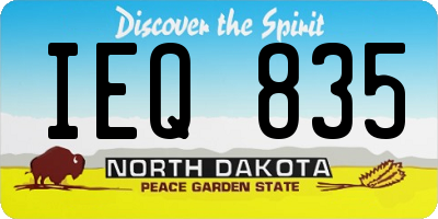 ND license plate IEQ835