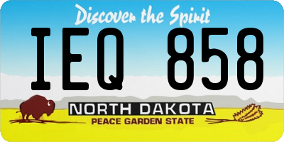 ND license plate IEQ858