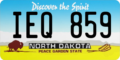 ND license plate IEQ859
