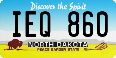 ND license plate IEQ860