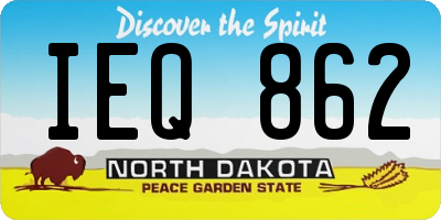 ND license plate IEQ862