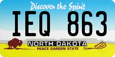 ND license plate IEQ863