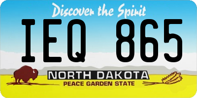 ND license plate IEQ865