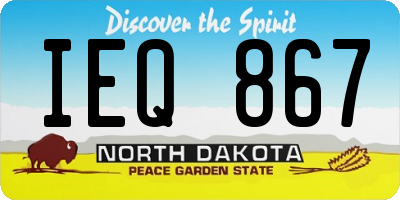 ND license plate IEQ867