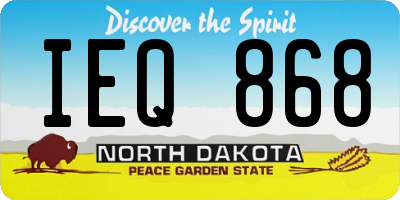 ND license plate IEQ868