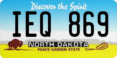 ND license plate IEQ869