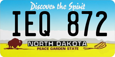 ND license plate IEQ872
