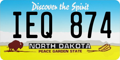 ND license plate IEQ874