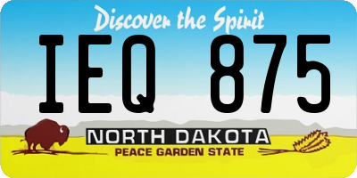 ND license plate IEQ875