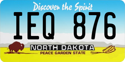 ND license plate IEQ876