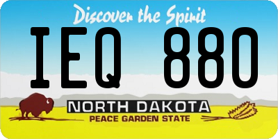 ND license plate IEQ880