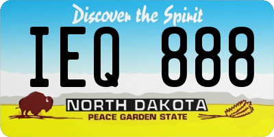 ND license plate IEQ888