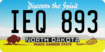 ND license plate IEQ893