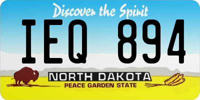 ND license plate IEQ894