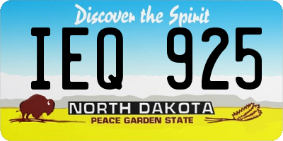 ND license plate IEQ925